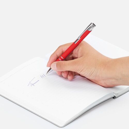 Ручка шариковая Keskus Soft Touch, красная 5