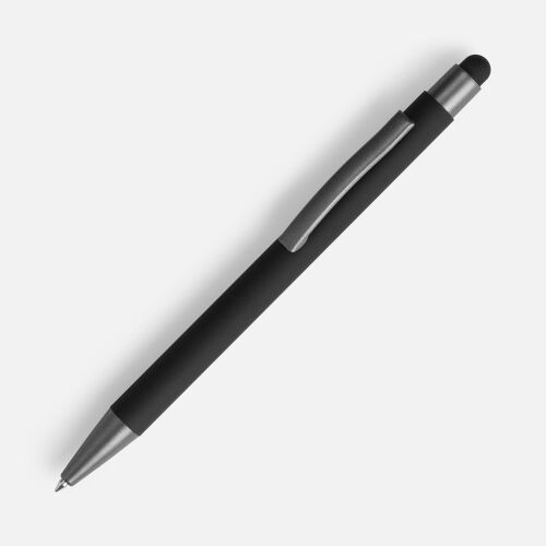 Ручка шариковая Atento Soft Touch Stylus со стилусом, черная 1