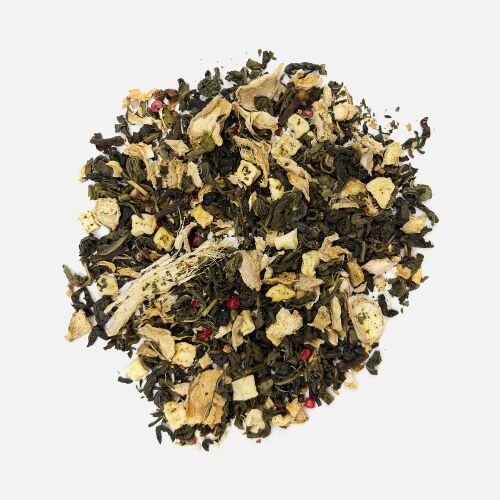 Чай «Сокочай», зеленый с соком имбиря, яблоком, гвоздикой и розо 2