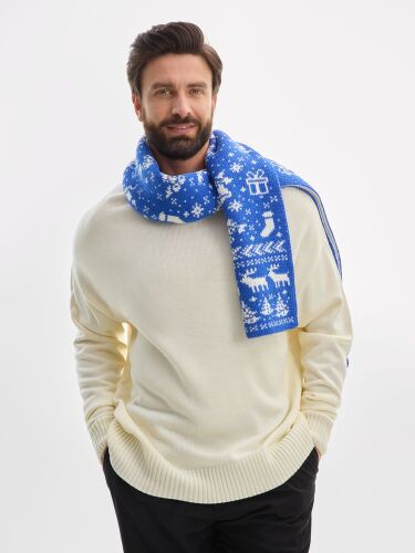 Шарф Holidale, синий с молочным 7