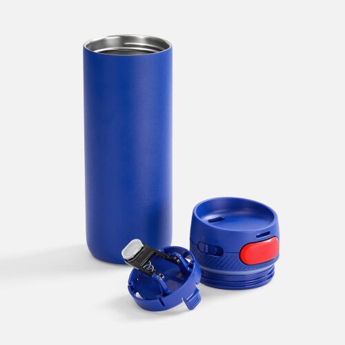 Термостакан X1 с цветной кнопкой, синий с красным 2