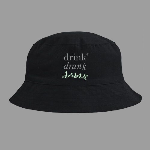Панама Drunk со светящимся принтом, черная 2