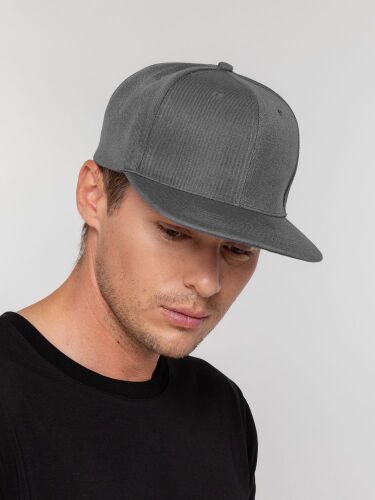 Бейсболка Snapback с прямым козырьком, серая 4