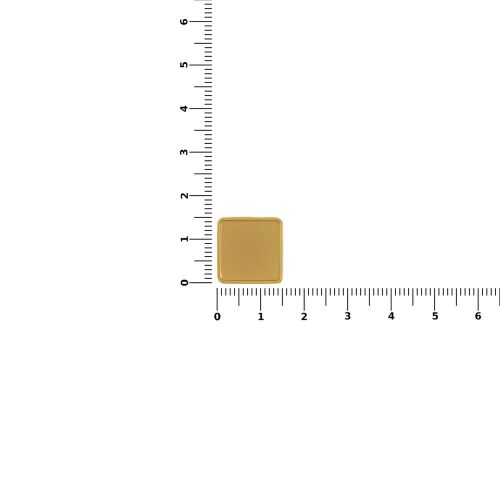 Квадратный шильдик на резинку Epoxi, матовый золотистый 3