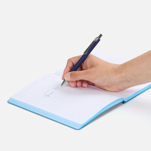 Ручка шариковая Lobby Soft Touch Chrome, синяя 4