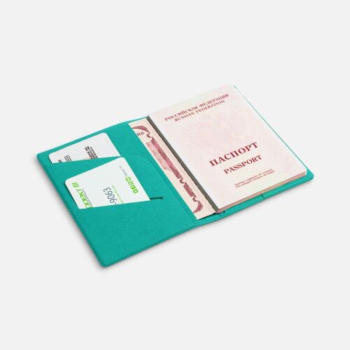 Обложка для паспорта Devon, бирюзовая 3