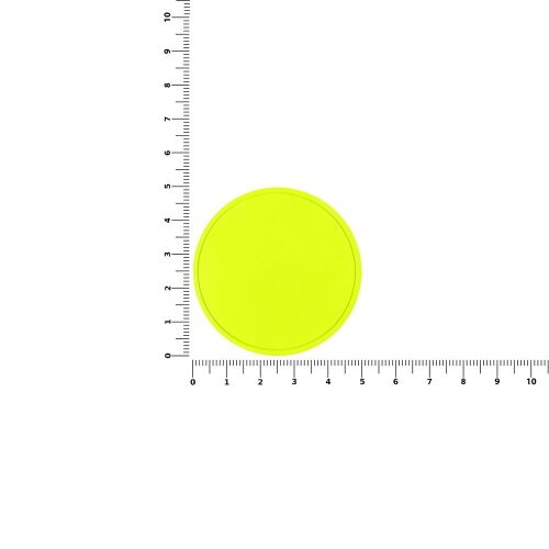 Лейбл из ПВХ Dzeta Round, L, желтый неон 2
