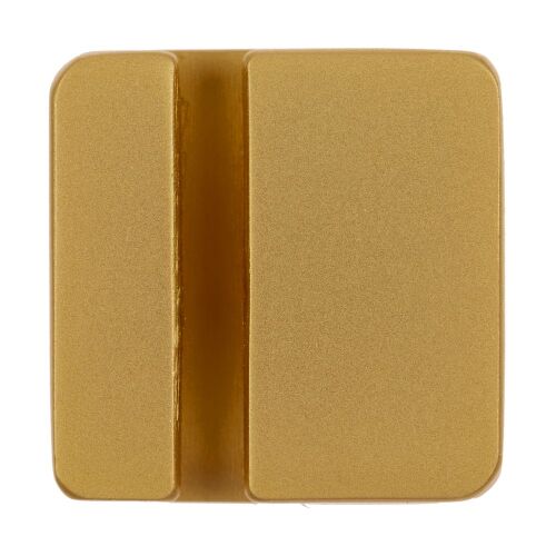 Квадратный шильдик на резинку Epoxi, матовый золотистый 2