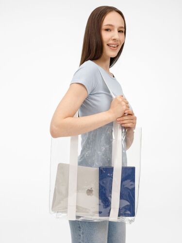 Шопер Clear Fest, ver.2, прозрачный с белыми ручками 7