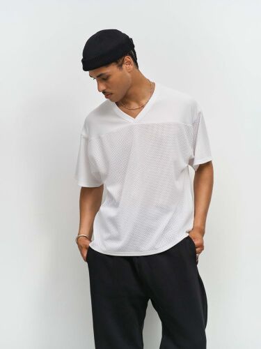 Футболка унисекс Nino с V-образным вырезом, черная, размер M 4