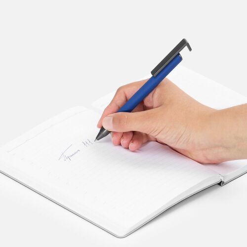 Ручка шариковая Standic с подставкой для телефона, синяя 4