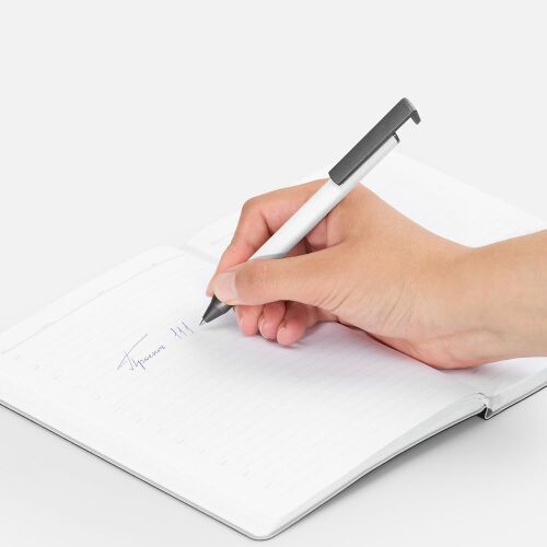 Ручка шариковая Standic с подставкой для телефона, белая 4