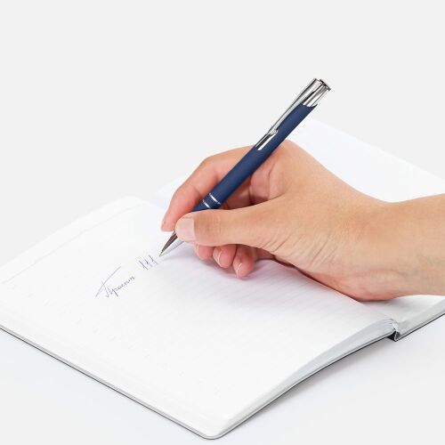 Ручка шариковая Keskus Soft Touch, темно-синяя 5