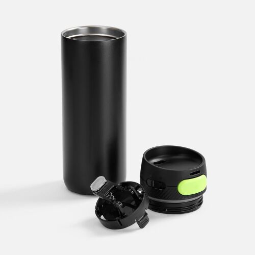Термостакан X1 с цветной кнопкой, черный с желтым 2