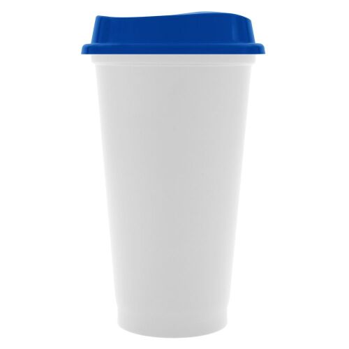 Стакан с крышкой Color Cap White, белый с синим 1 Стакан с крышкой Color Cap White, белый с синим 1