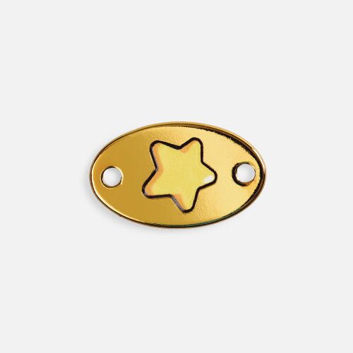 Шильдик металлический Alfa Oval, золотистый 5