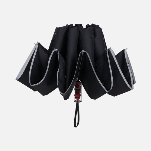 Зонт наоборот складной Futurum со светоотражающим кантом, черный 5