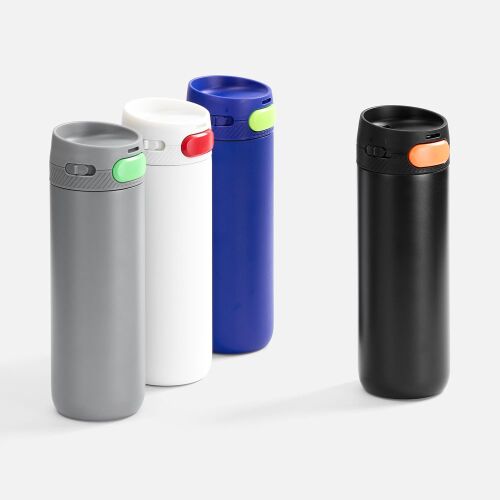 Термостакан X1 с цветной кнопкой, синий с желтым 6