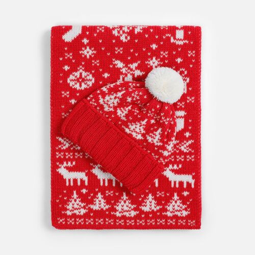 Шарф Holidale, красный с молочным 4