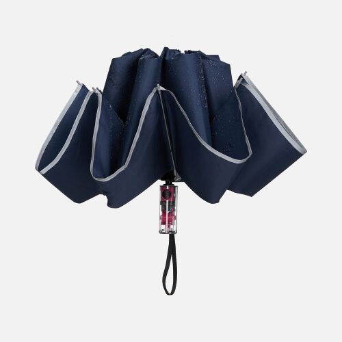 Зонт наоборот складной Futurum со светоотражающим кантом, темно- 5