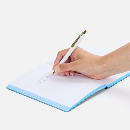 Ручка шариковая Lobby Soft Touch Gold, белая 4