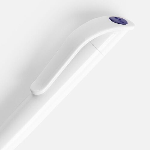 Ручка шариковая Grip, белая (молочная) с синим 3