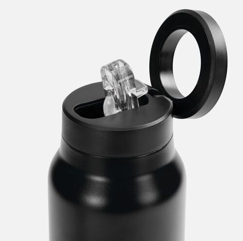 Термобутылка Magnus с магнитным держателем для телефона, черная 1