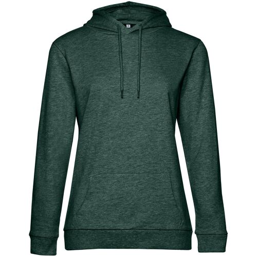 Толстовка с капюшоном женская Hoodie, темно-зеленый меланж, разм 1