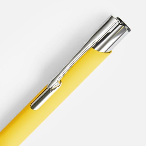 Ручка шариковая Keskus Soft Touch, желтая 4