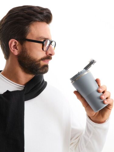 Термостакан Sapporo без логотипа, серый 6