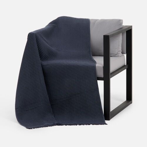 Плед вафельный Elenglect, темно-серый 4