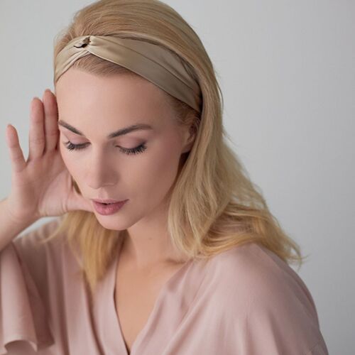 Повязка для волос Essential, бежевая 4