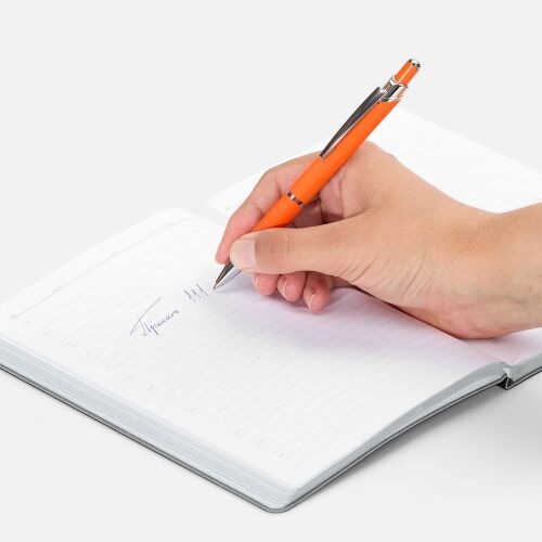 Ручка шариковая Chromos Soft Touch, оранжевая 4