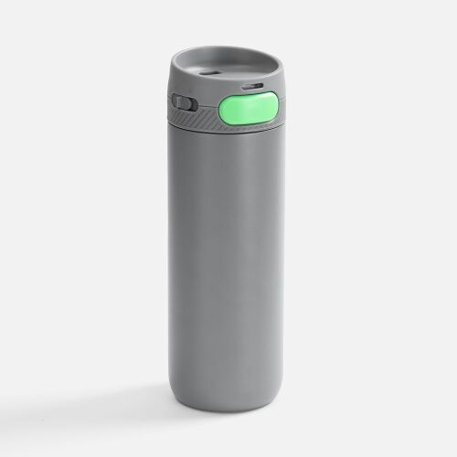 Термостакан X1 с цветной кнопкой, серый с зеленым 1