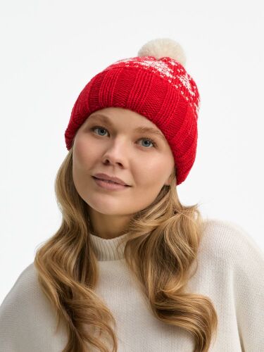 Шапка Holidale, красная с молочным 3