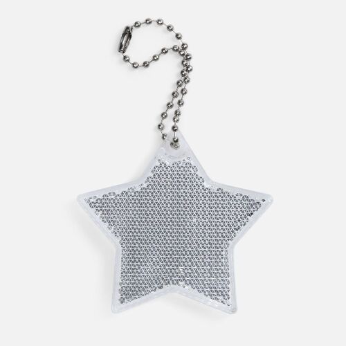 Пешеходный светоотражатель с цепочкой «Звезда», белый 1