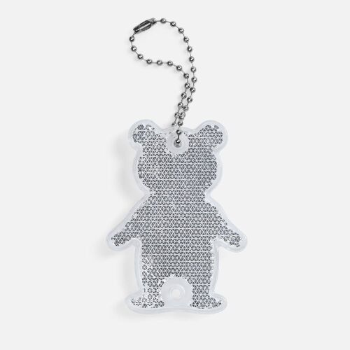 Пешеходный светоотражатель с цепочкой «Мишка», белый 1