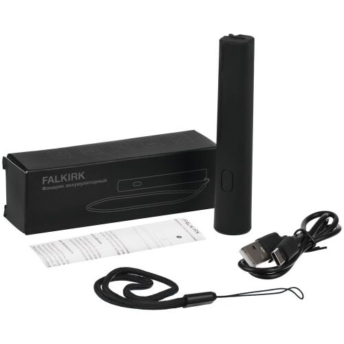 Фонарик аккумуляторный Falkirk, черный 6