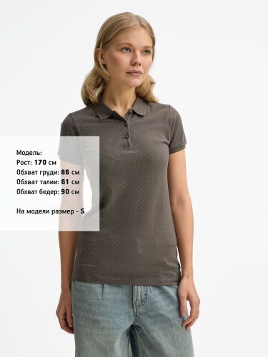 Рубашка поло женская Brandy Women темно-серый с белым, размер XX 3