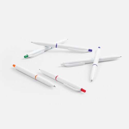 Ручка шариковая Bright Pop, белая с оранжевым 5