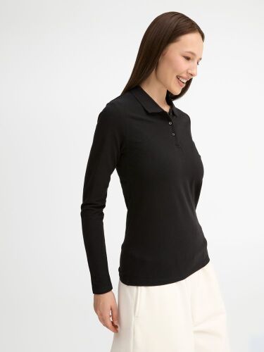 Рубашка поло женская с длинным рукавом Perfect LSL Women черная, 2