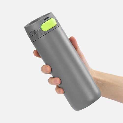 Термостакан X1 с цветной кнопкой, серый с желтым 3