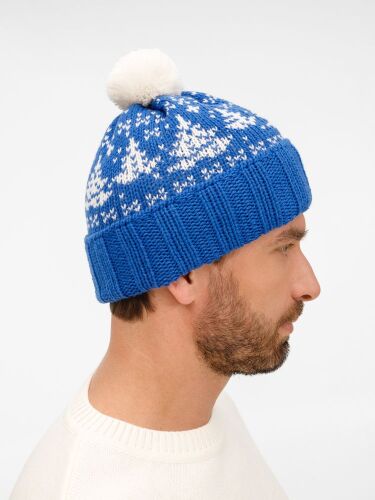 Шапка Holidale, синяя с молочным 4