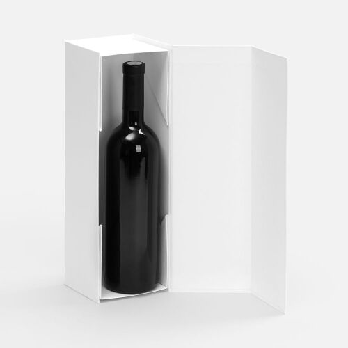 Коробка складная под бутылку Color Jacket Fold, белая 2