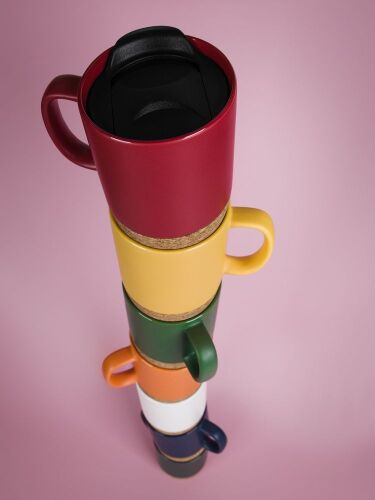 Кружка с пробковой подставкой Corky Walk, красная 6