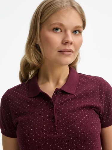 Рубашка поло женская Brandy Women, бордовая с белым, размер XS 6