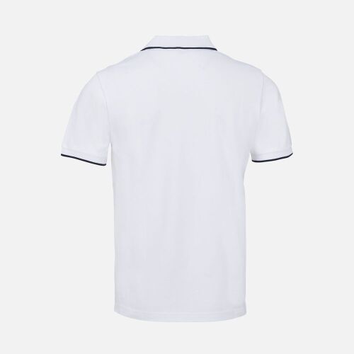 Рубашка поло унисекс Palermo, белая с темно-синим, размер S 1