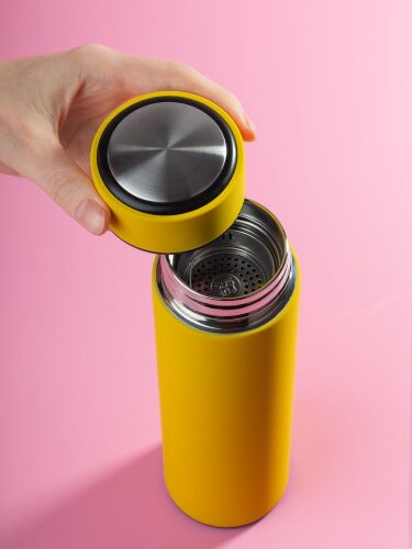 Термос с ситечком Percola, желтый 5