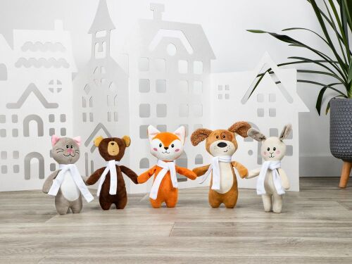 Мягкая игрушка Beastie Toys, лисенок с белым шарфом 7