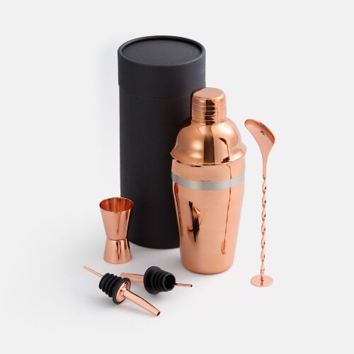 Набор для приготовления коктейлей Pourpour, медный с серебристой 4